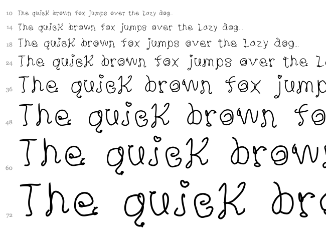 Shine Star Curls MS font waterfall